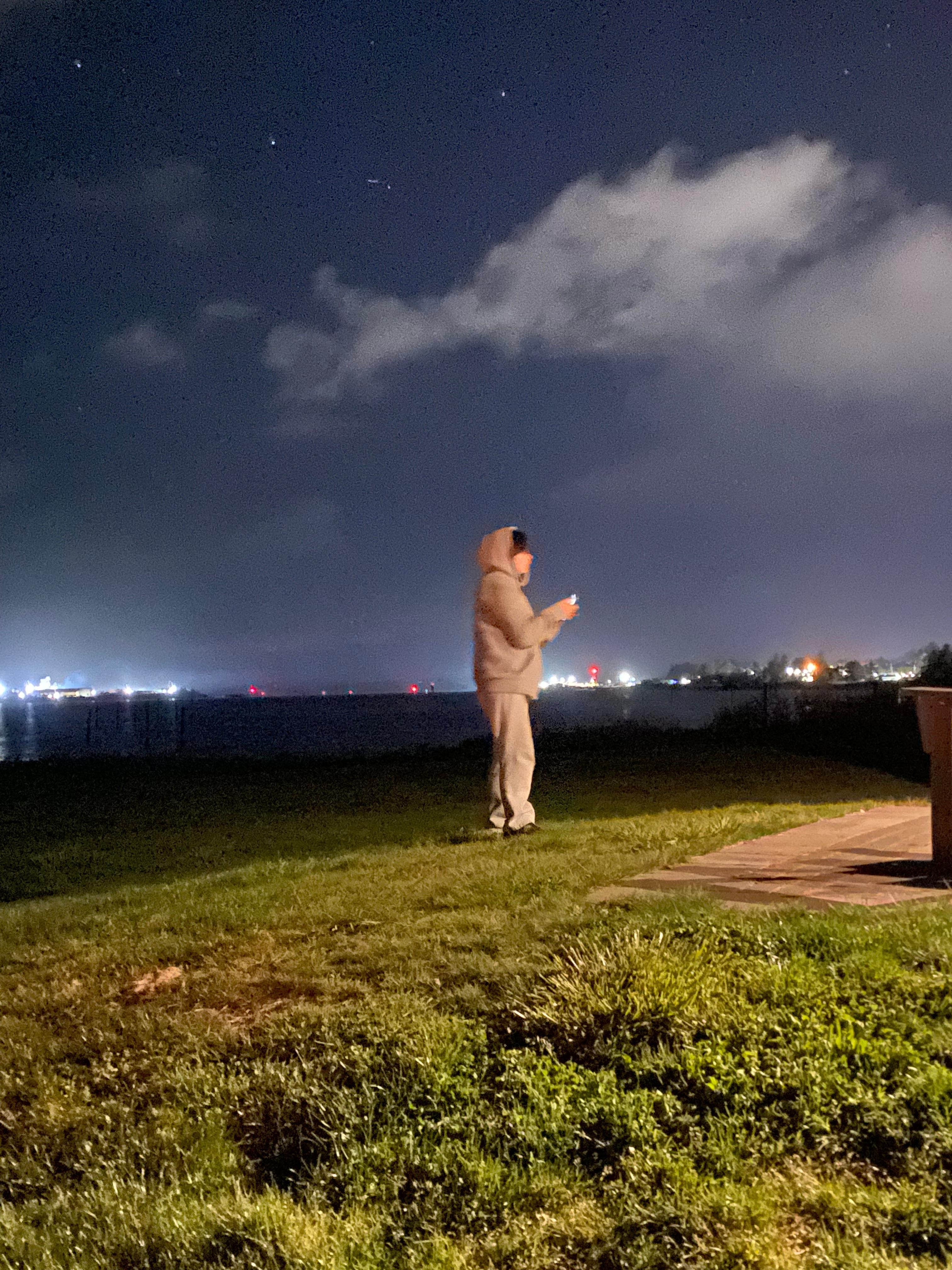 Night by the fire pit.