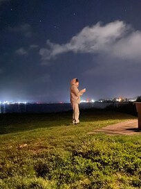 Night by the fire pit.