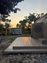 Back of the house at sunset
