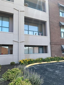 Angie, if you look closely at the left side of porch, flowers watered from above runs on the outside from 3rd floor to bottom, along your rail and chair, including on your visitors multiple times a week.
