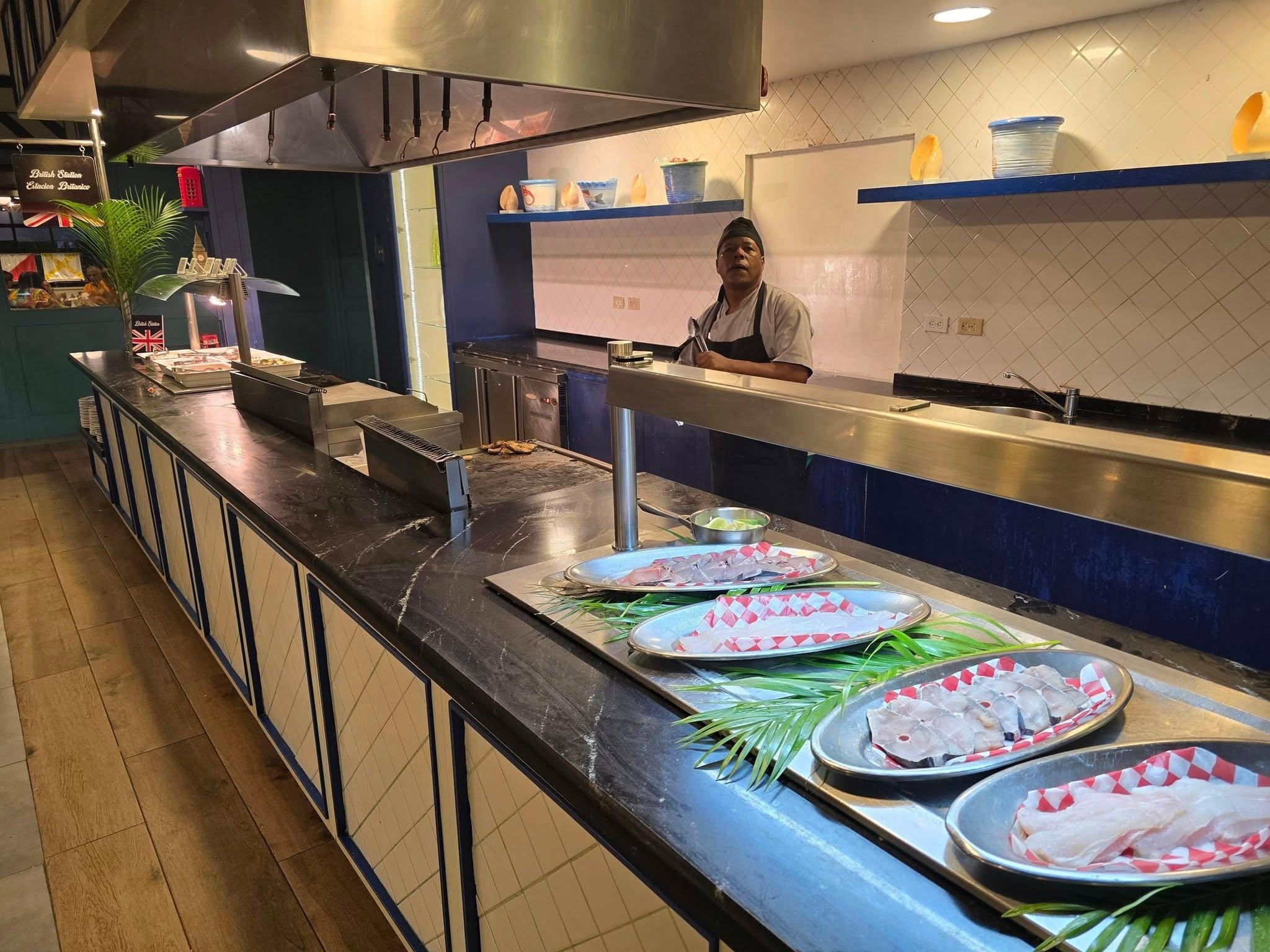 Cook your fish station.