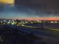 View of sunset from our room