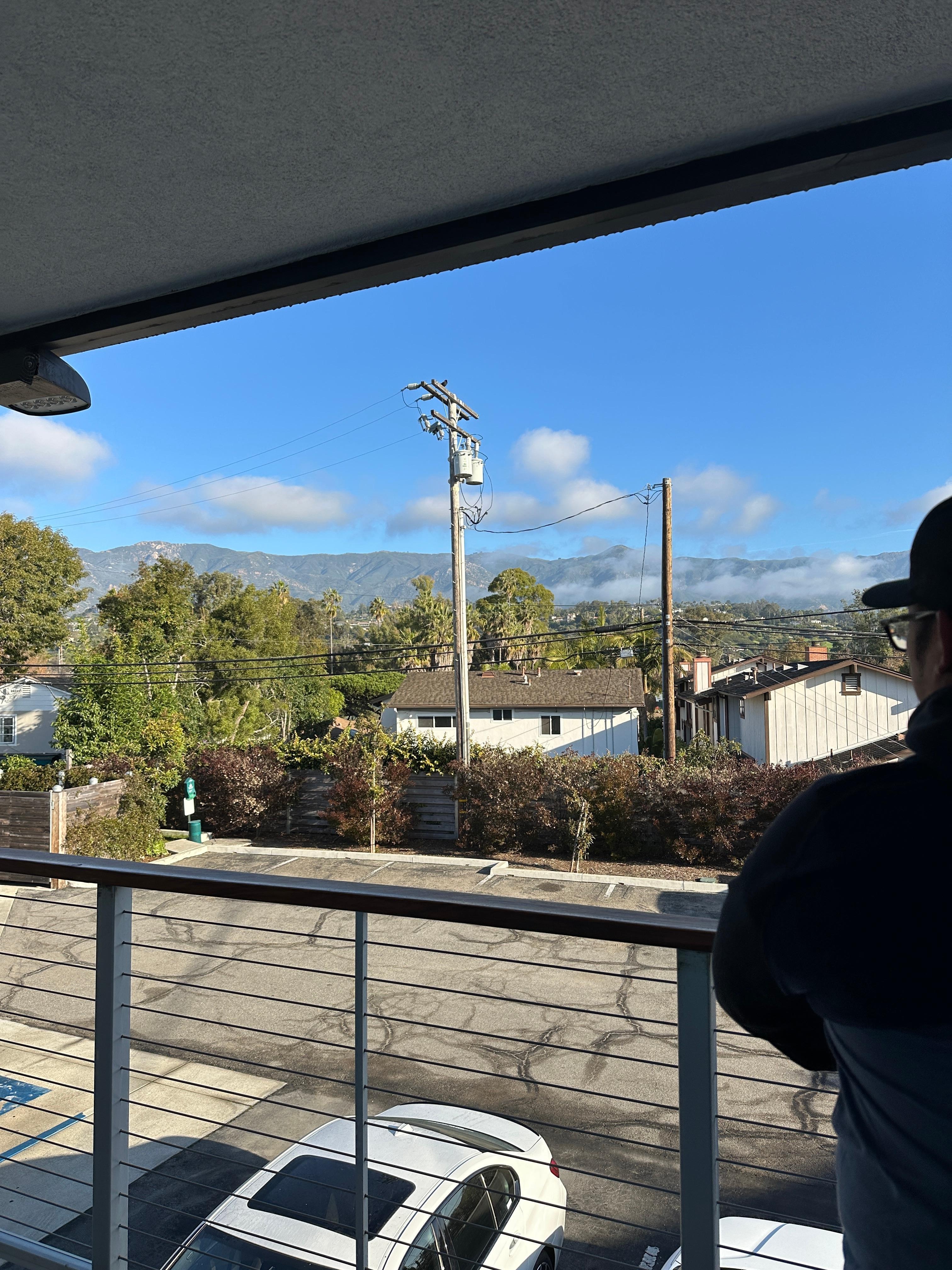 View from 2nd floor looking towards the mountain. 