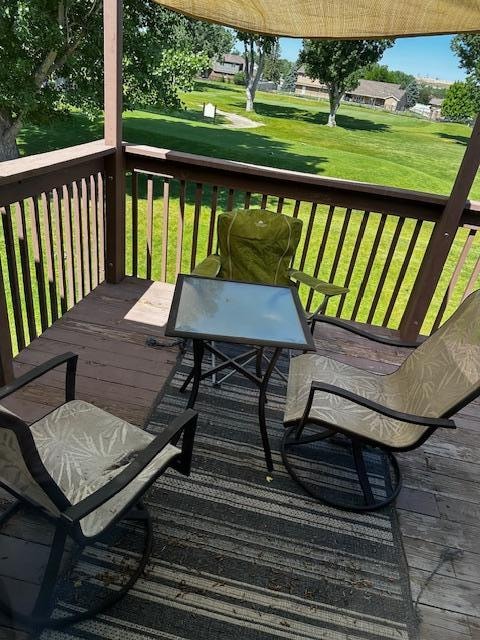 Patio with broken chair
