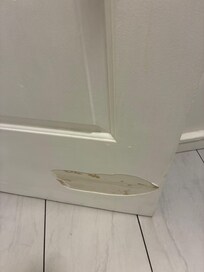 Door in bathroom.