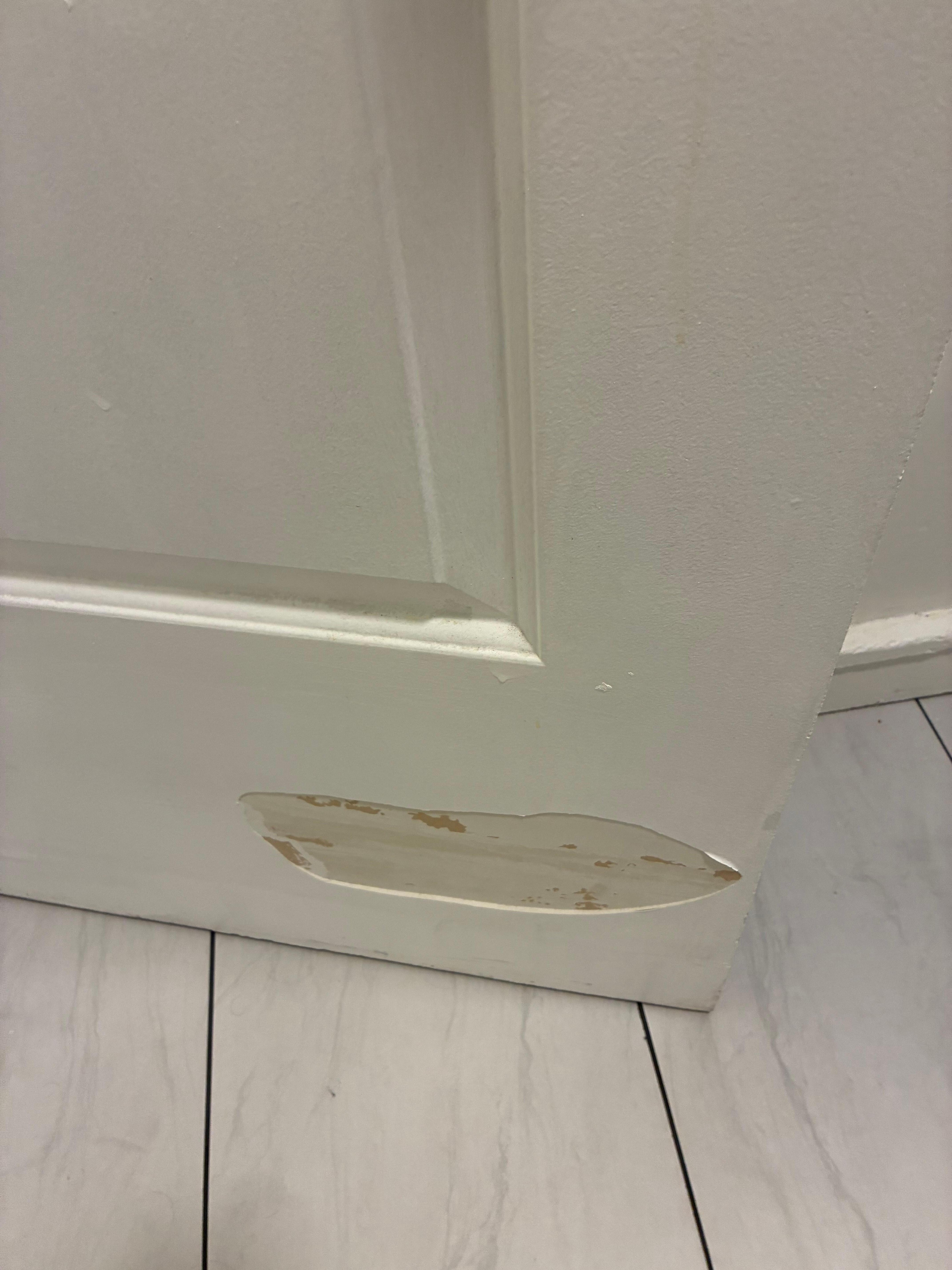 Door in bathroom.