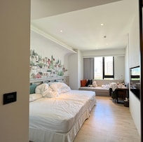 時尚雙人加大床房,要退房才拍起來紀念的