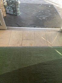 Slippery when wet at lobby entrance