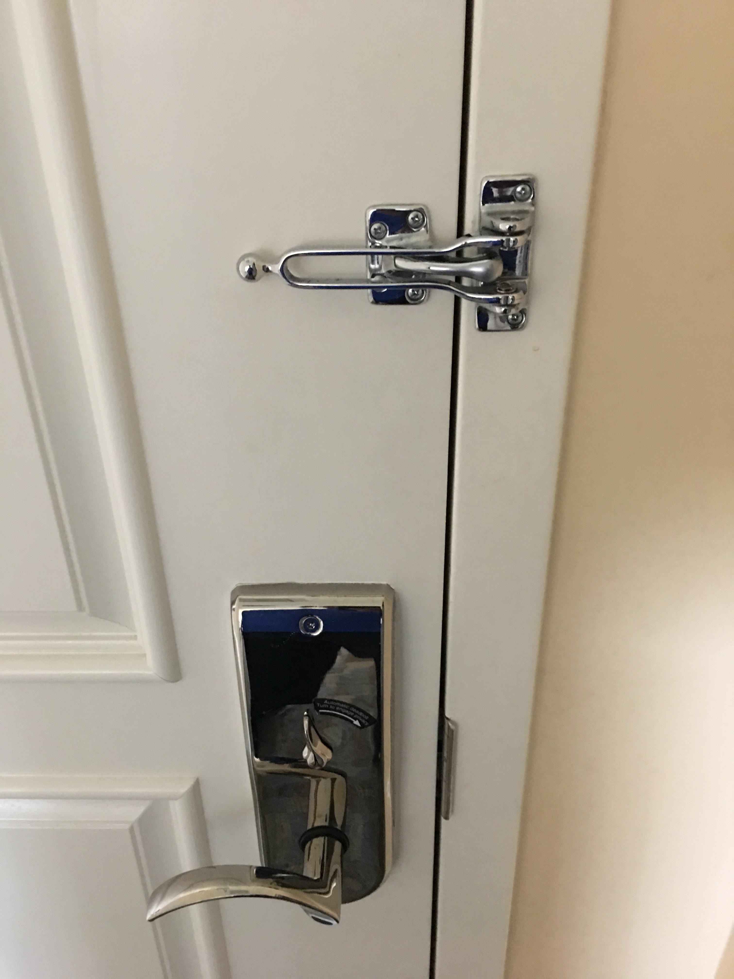 Kept door latched rest of stay