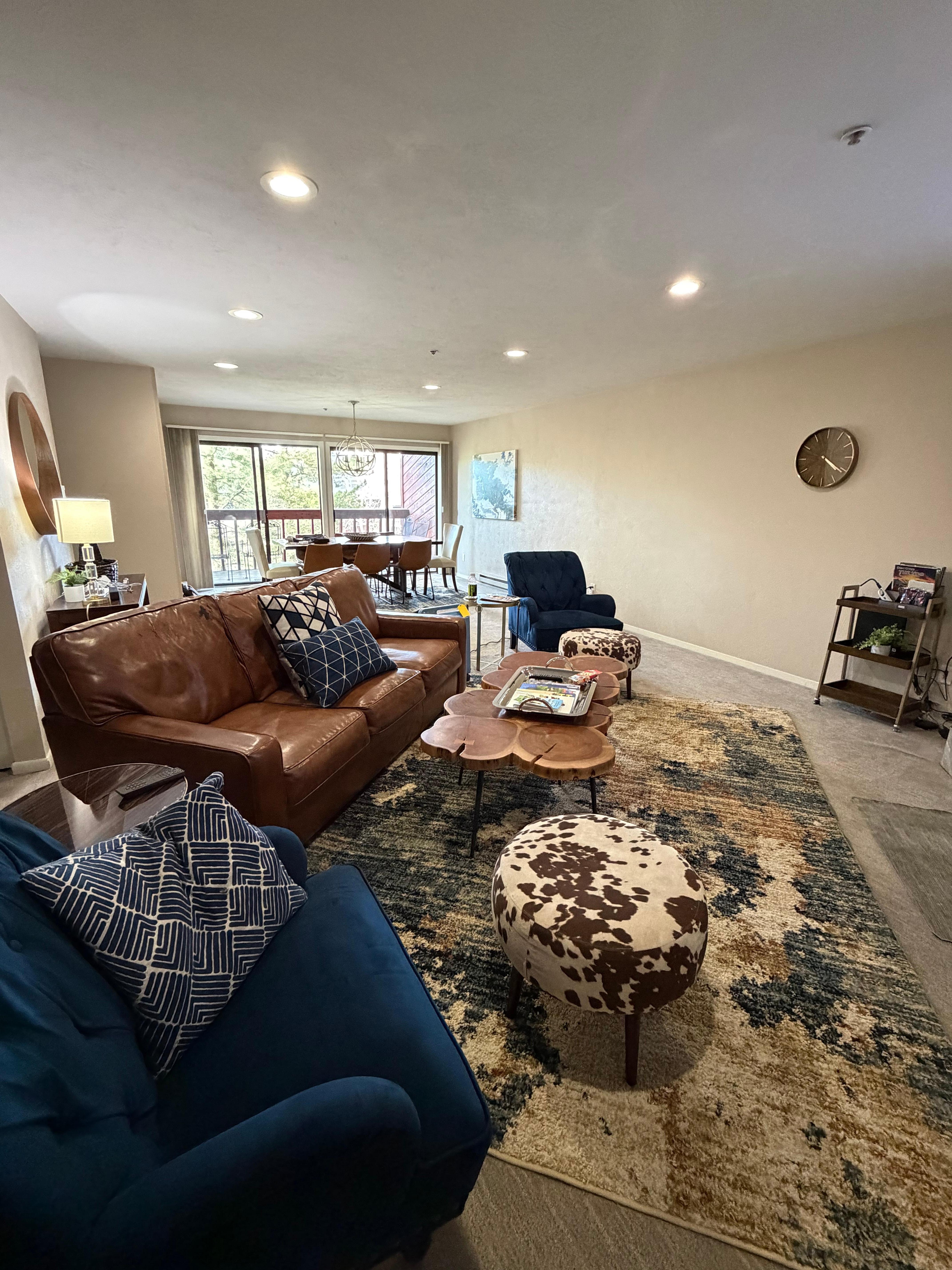 Living room and dining room