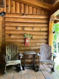 The front porch…our favorite place for our morning cup of coffee.