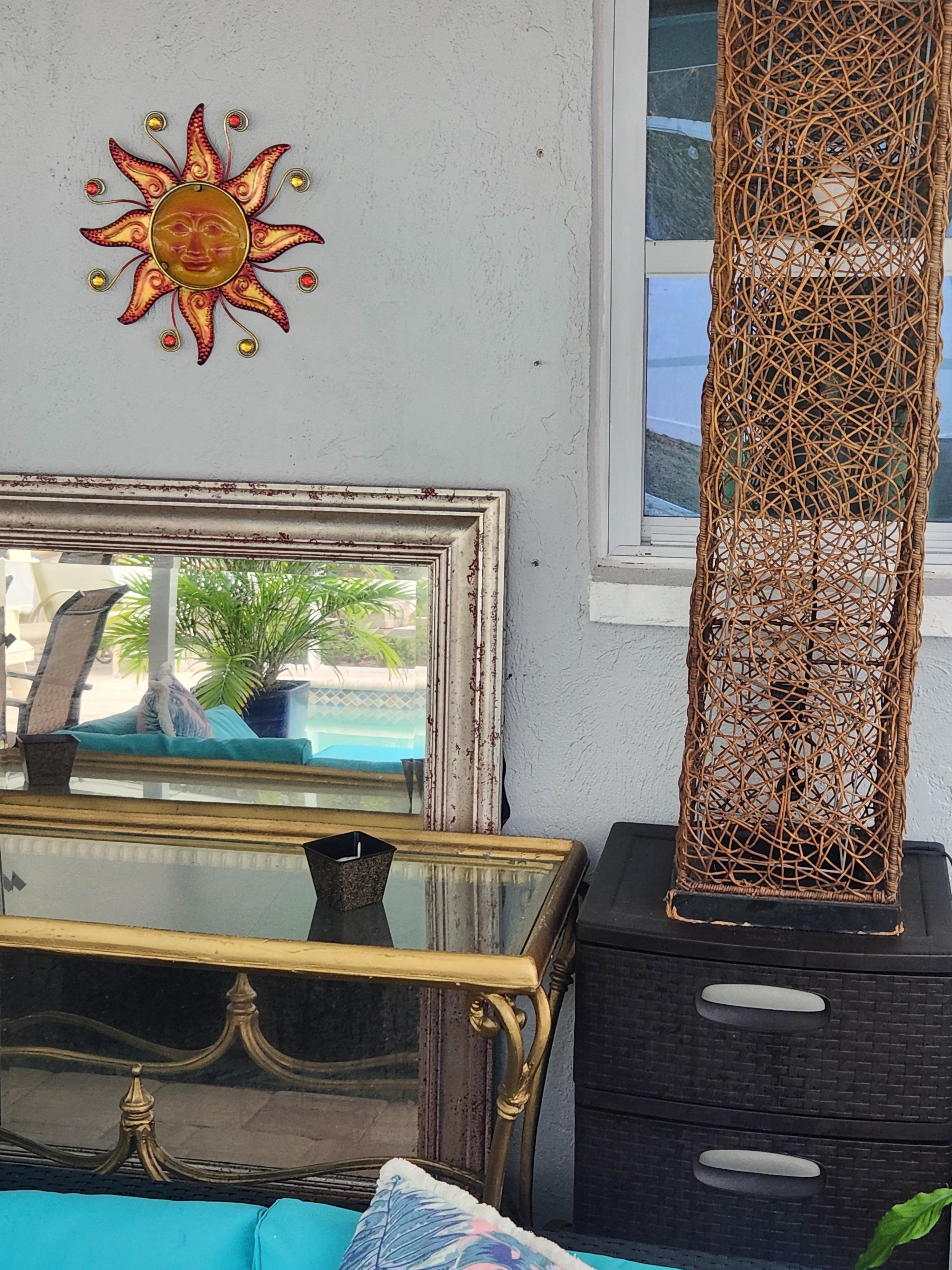 Excessive clutter around the pool