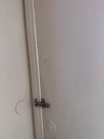 Dirty handprints on door
Door handle will be stuck in open position so when you leave the door wouldn’t lock behind you