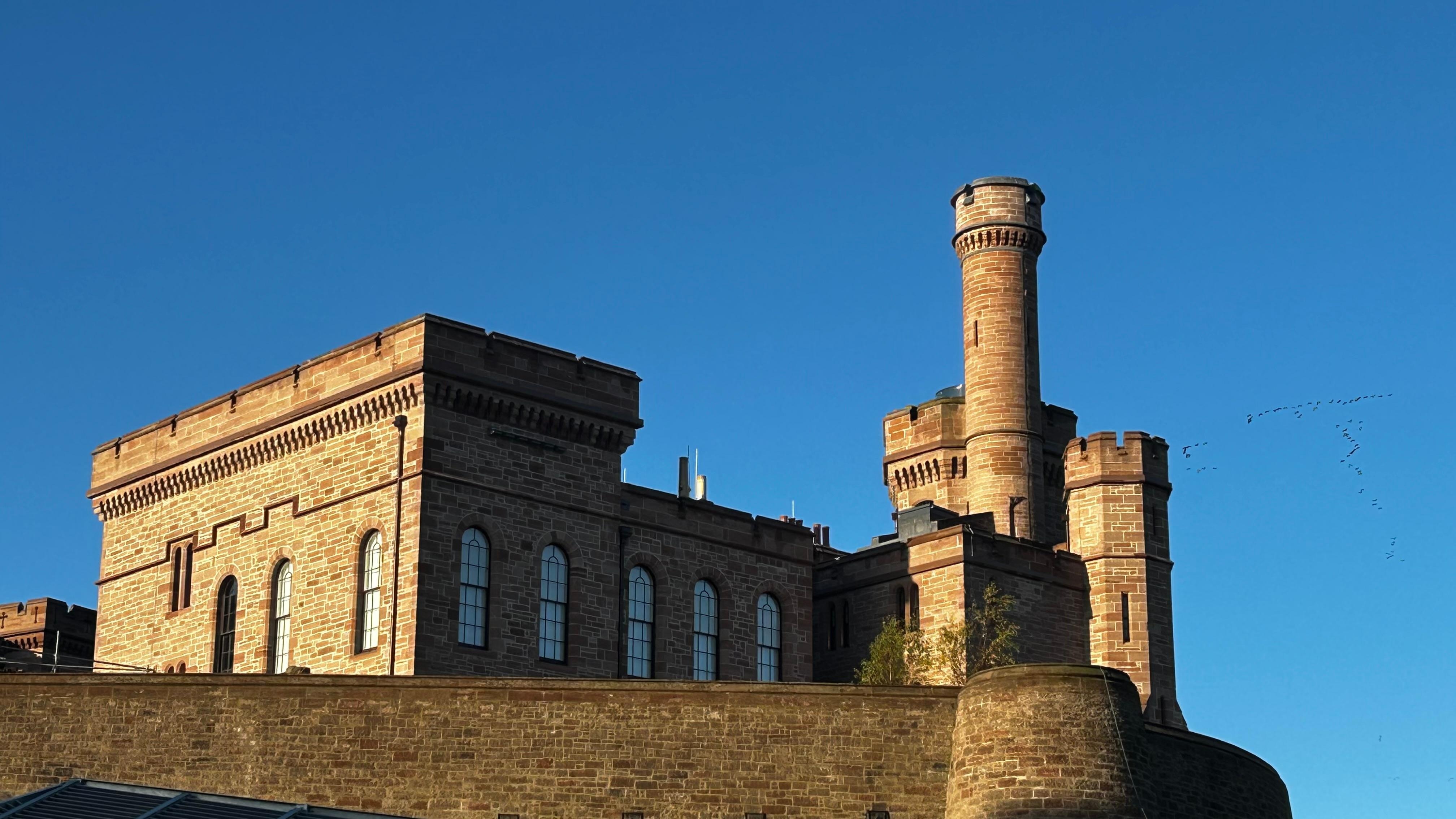 Inverness Castle under construction.