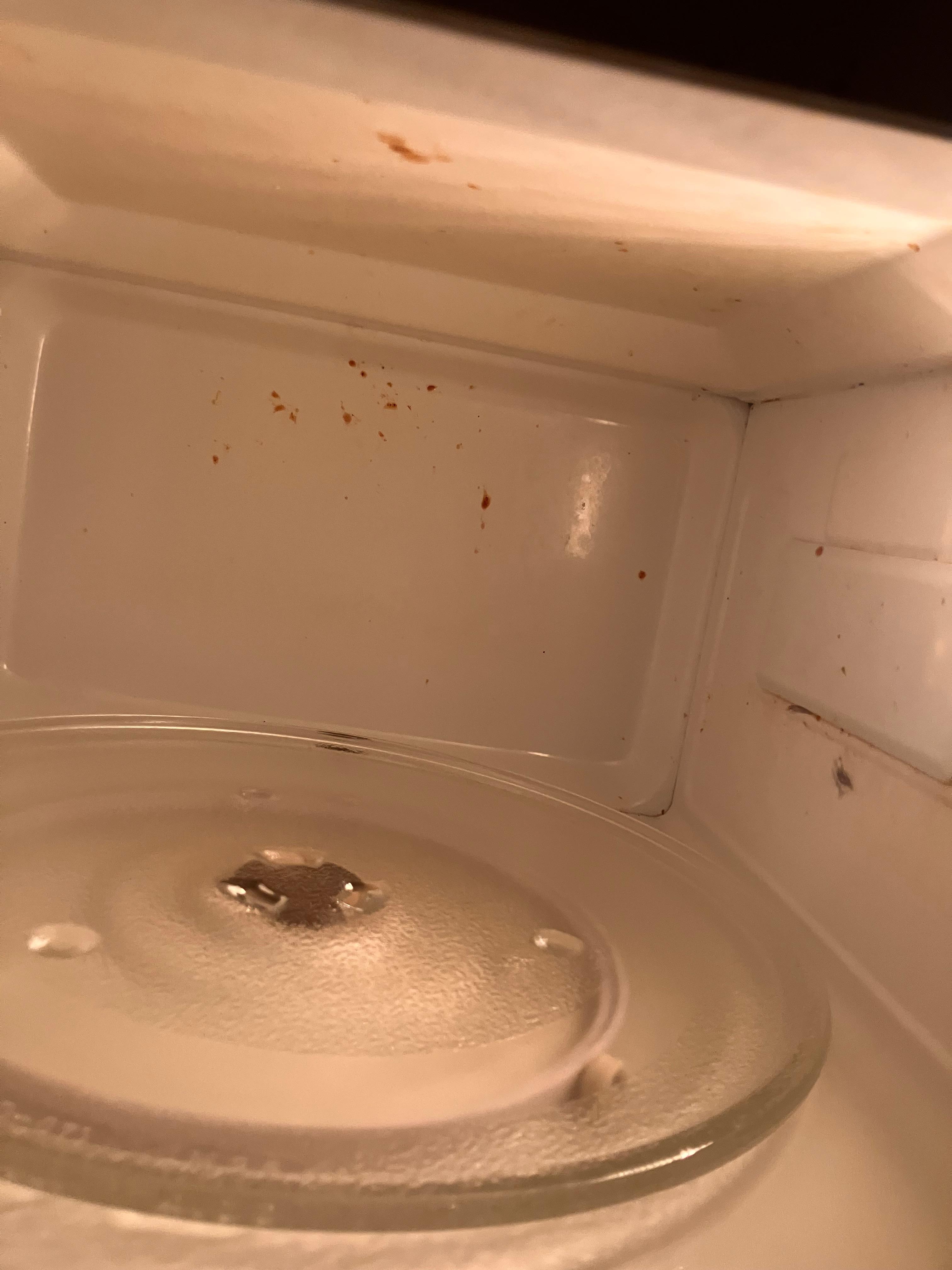 I cleaned microwave that we NEVER USED