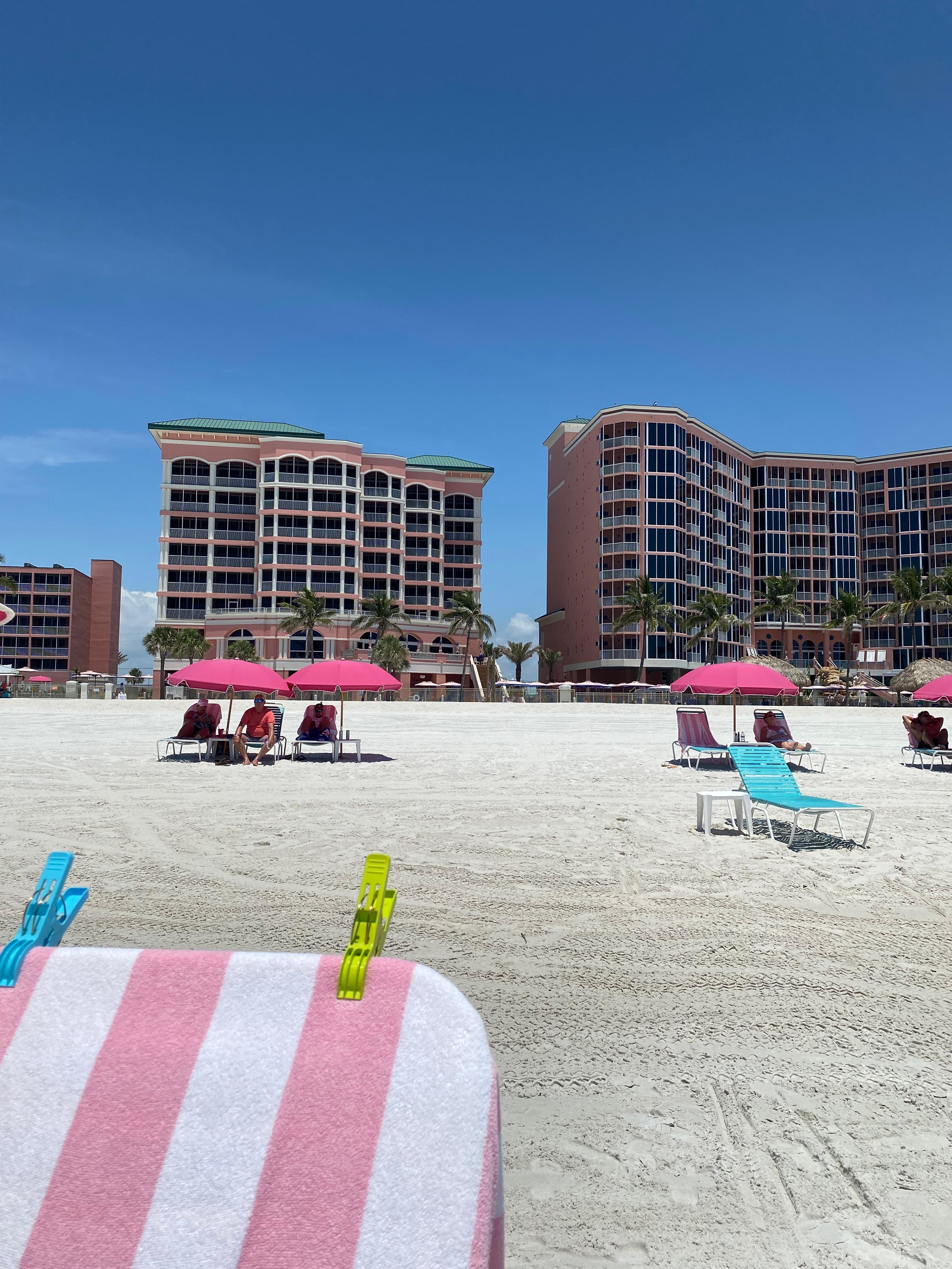 Looking at resort from beach