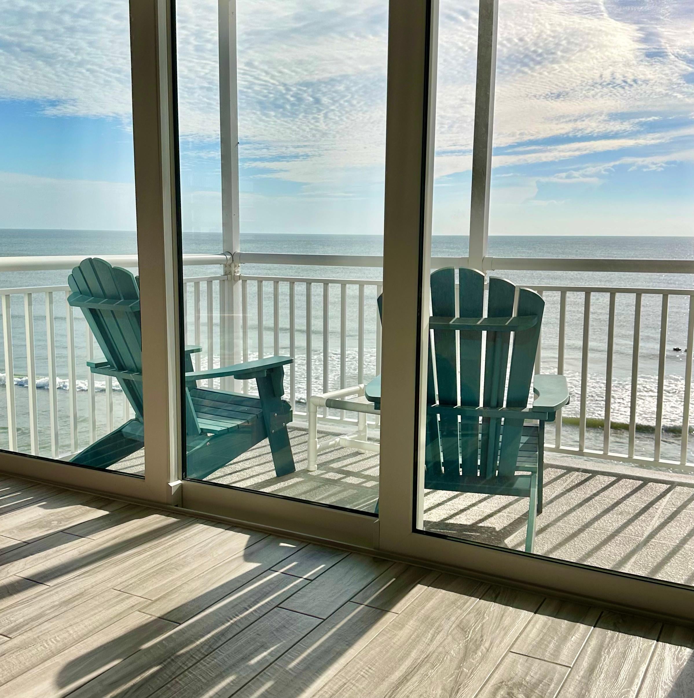 Part of the balcony viewed from the living room.