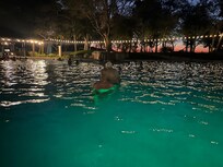 Pool after sunset was pretty and inviting