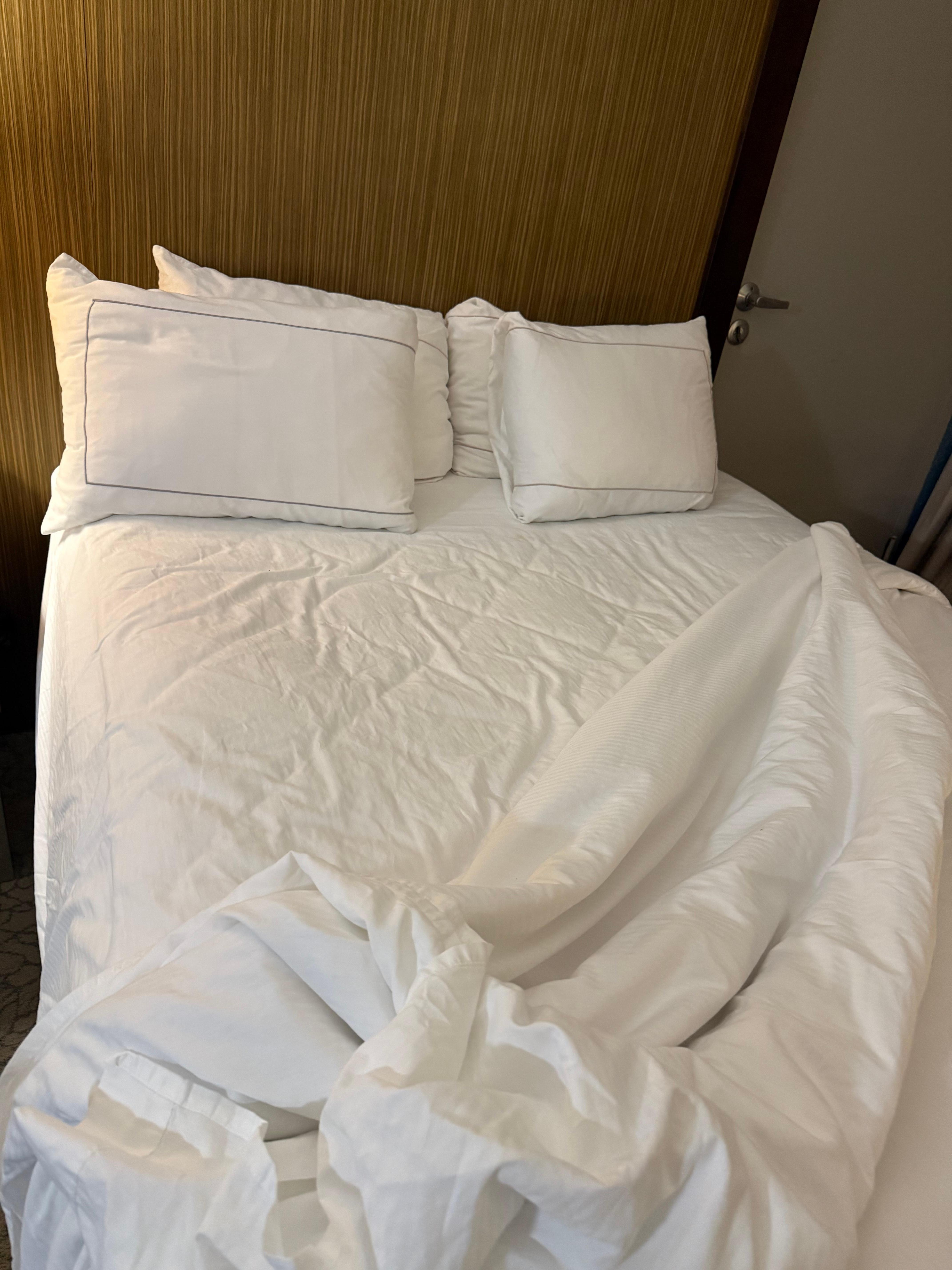 This picture was taken at 9:17 when we returned to the room! It did not set well with me at all!