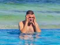 Infinity pool has great views of the sea and is heated.