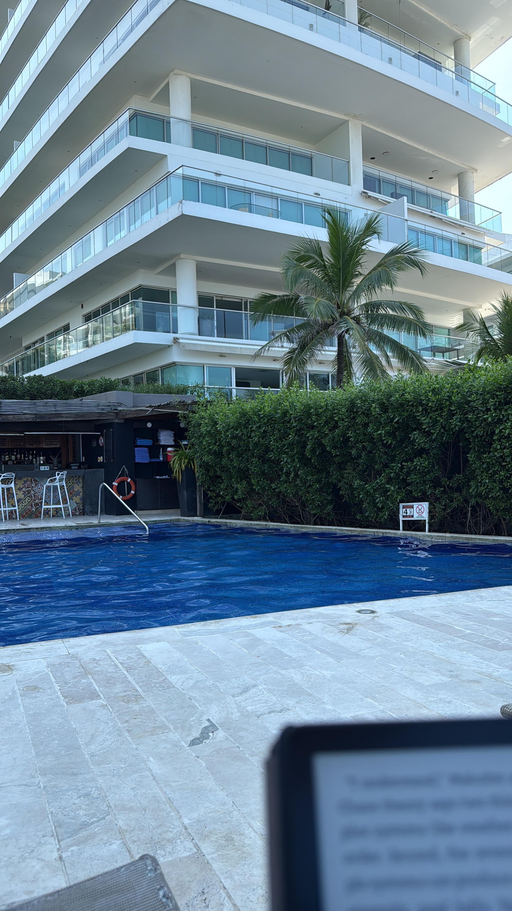 The pool is nice and quiet in the morning.