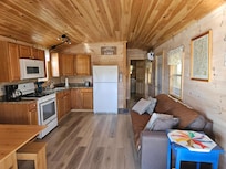 Main living area and kitchen. It's not large, but very comfortable