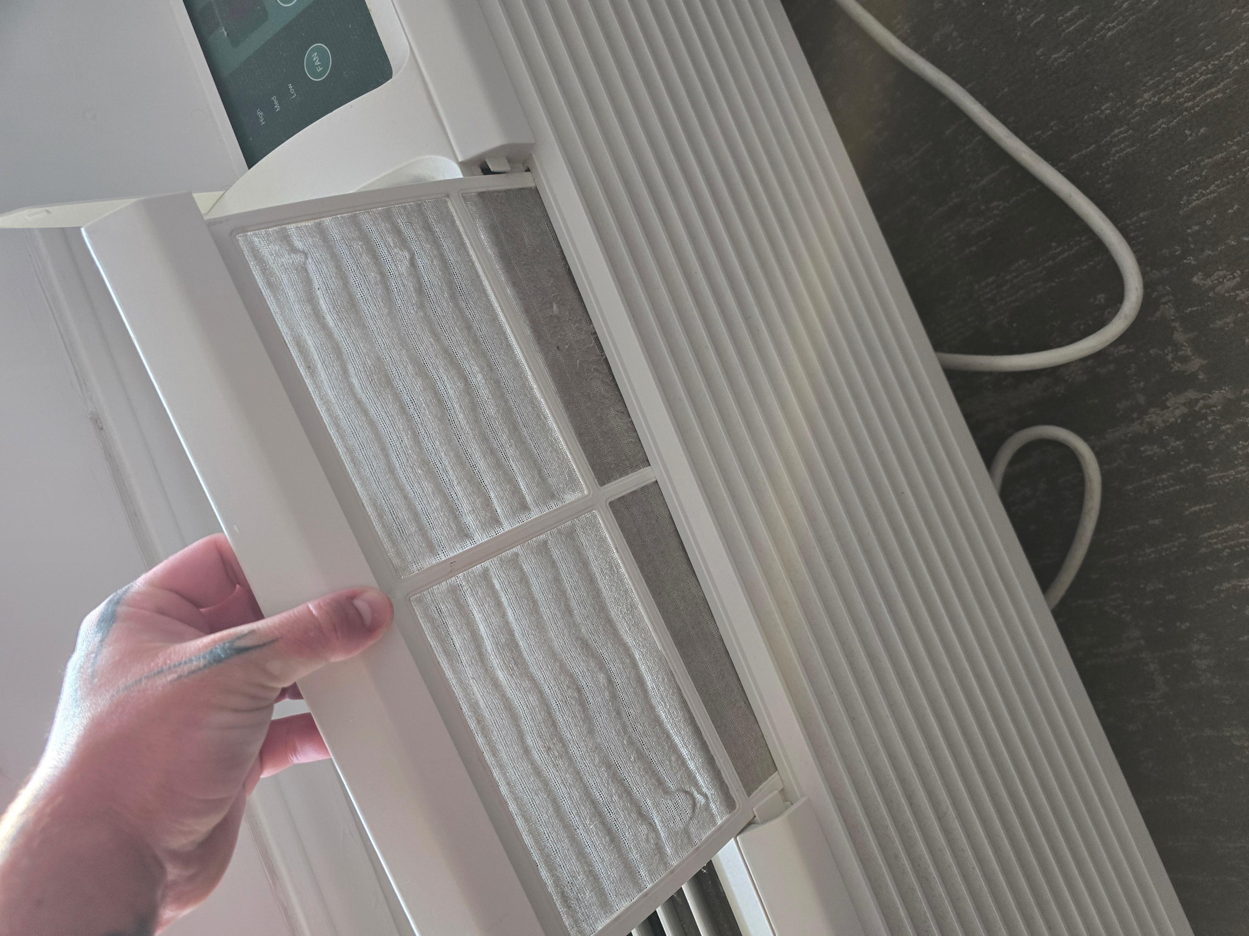 Dirty air filter for AC unit