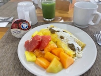 Fresh fruit and custom made omelets