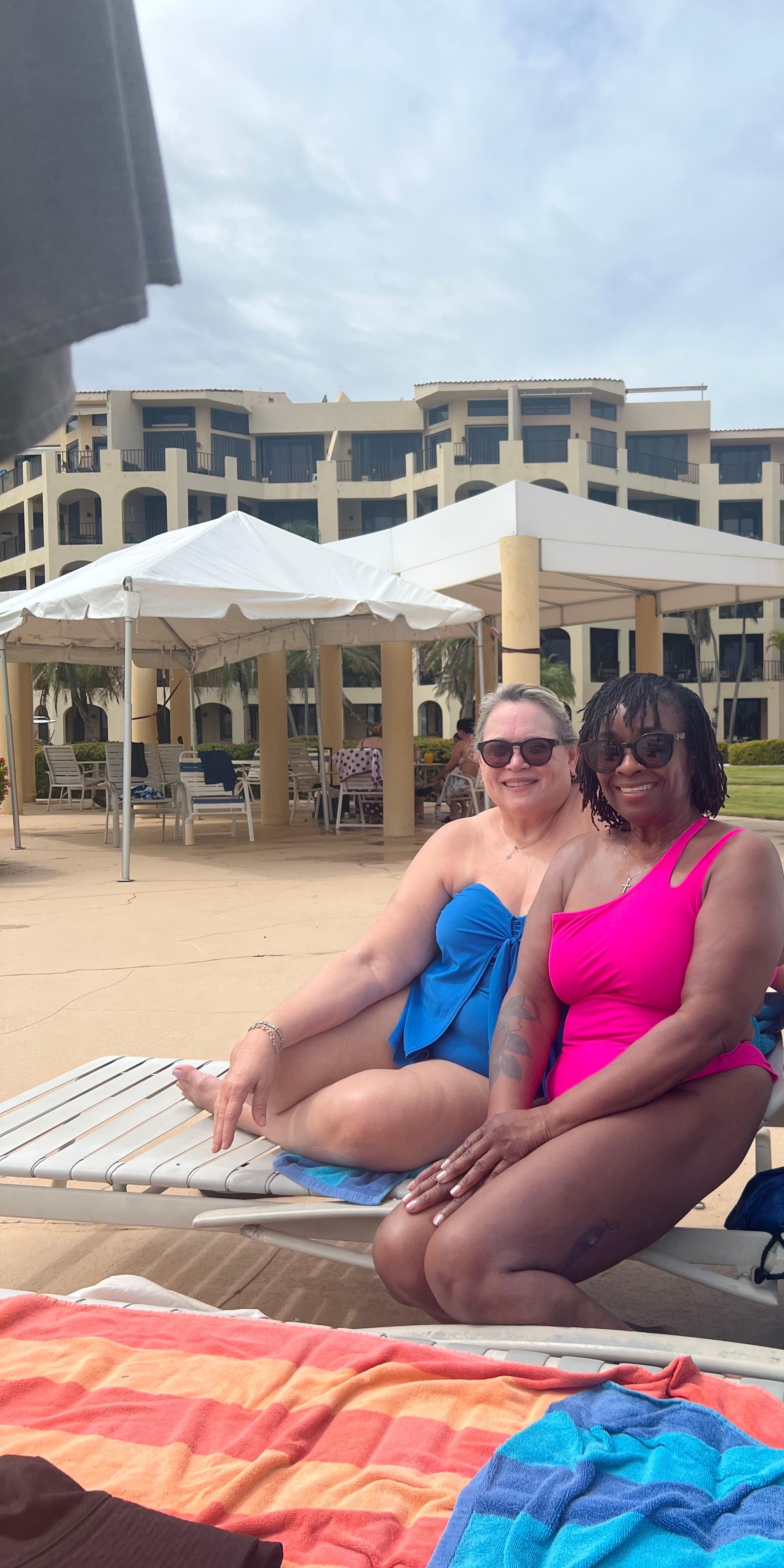 Chilling at one of pools.