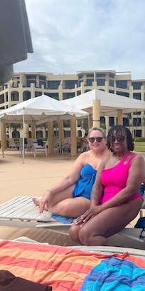 Chilling at one of pools.