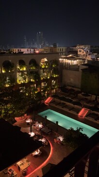 View of pool from rooftop
