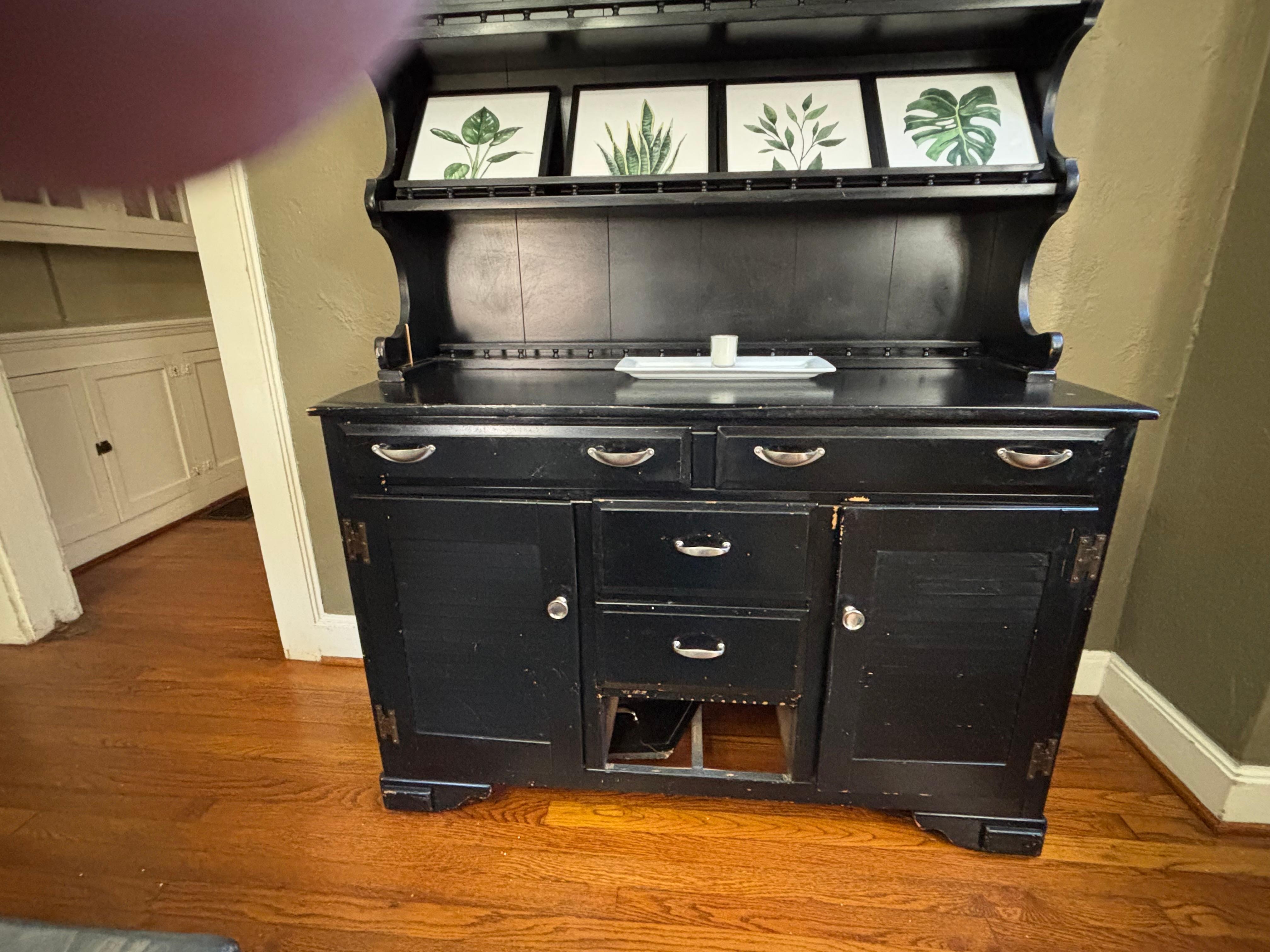 Broken furniture: the drawer in this buffet and master bedroom bookcase.