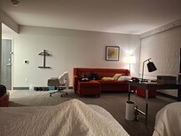 Our suite was roomy with plenty of floor space for yoga or other exercise.