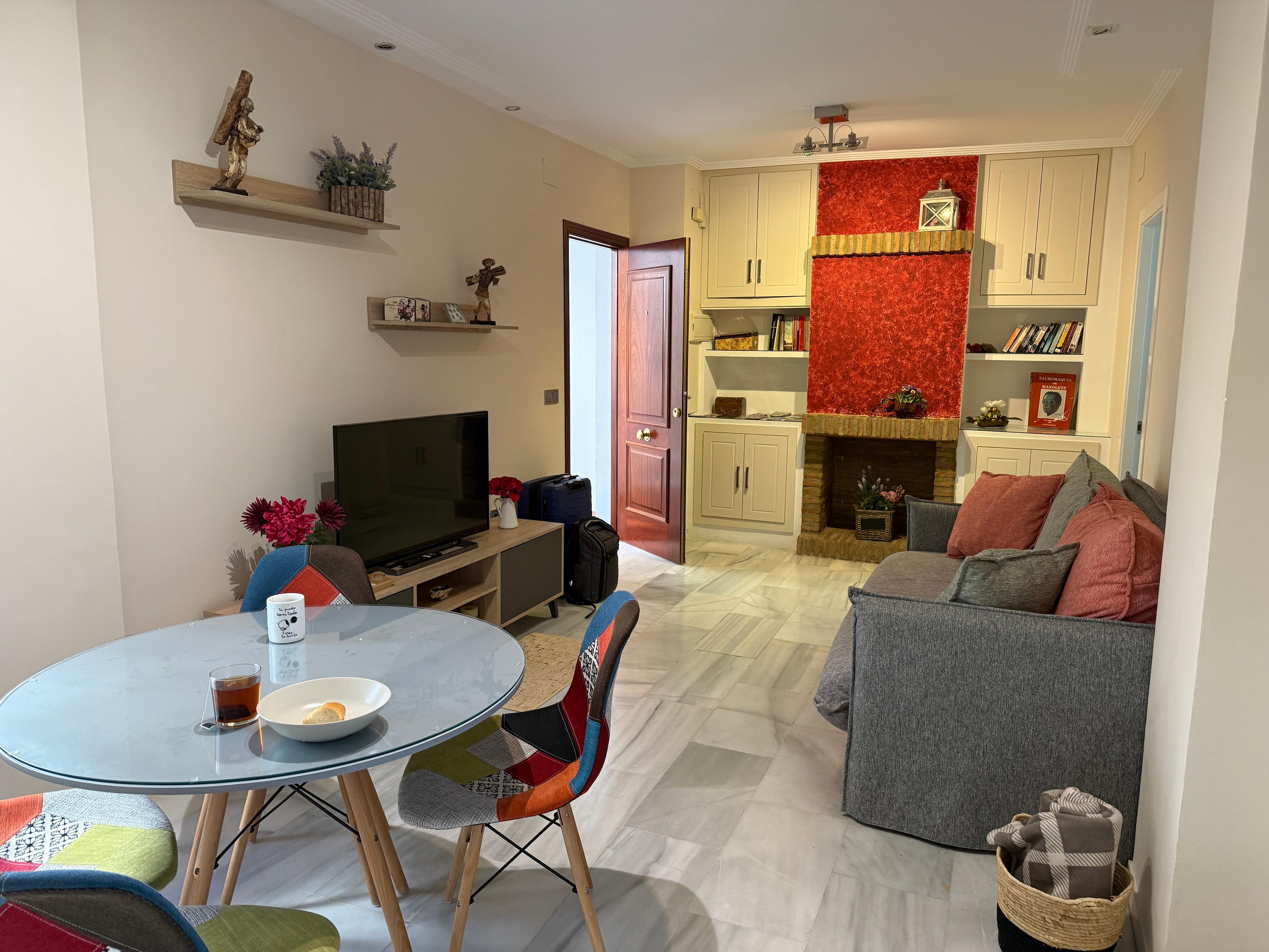 The sofa pulls out to a comfortable big bed.