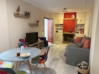 The sofa pulls out to a comfortable big bed.