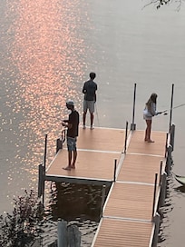 Fishing at sunset