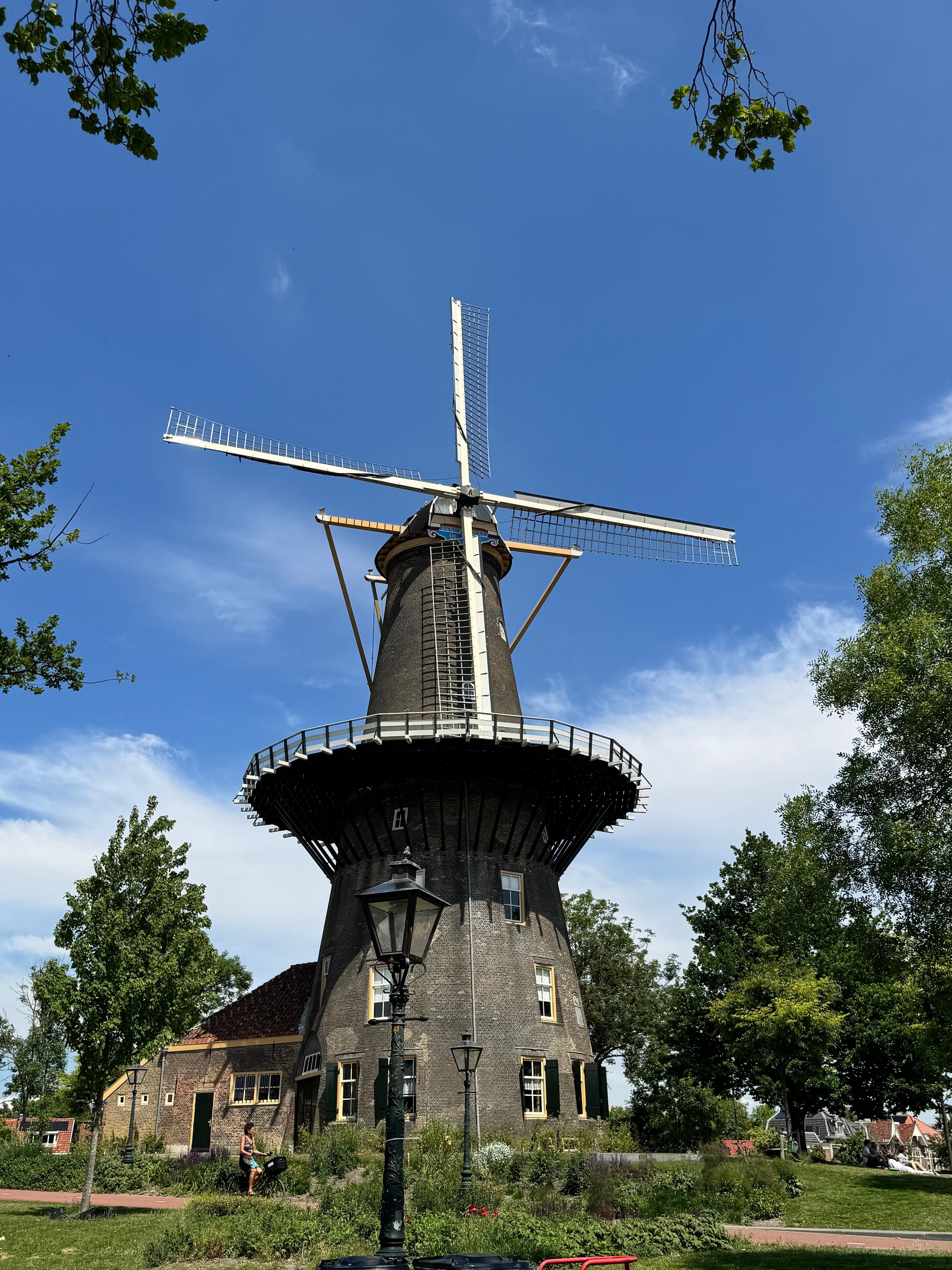 Windmill museum in Energie Park.  You can go to the top. One bus stop away from the apartment. 