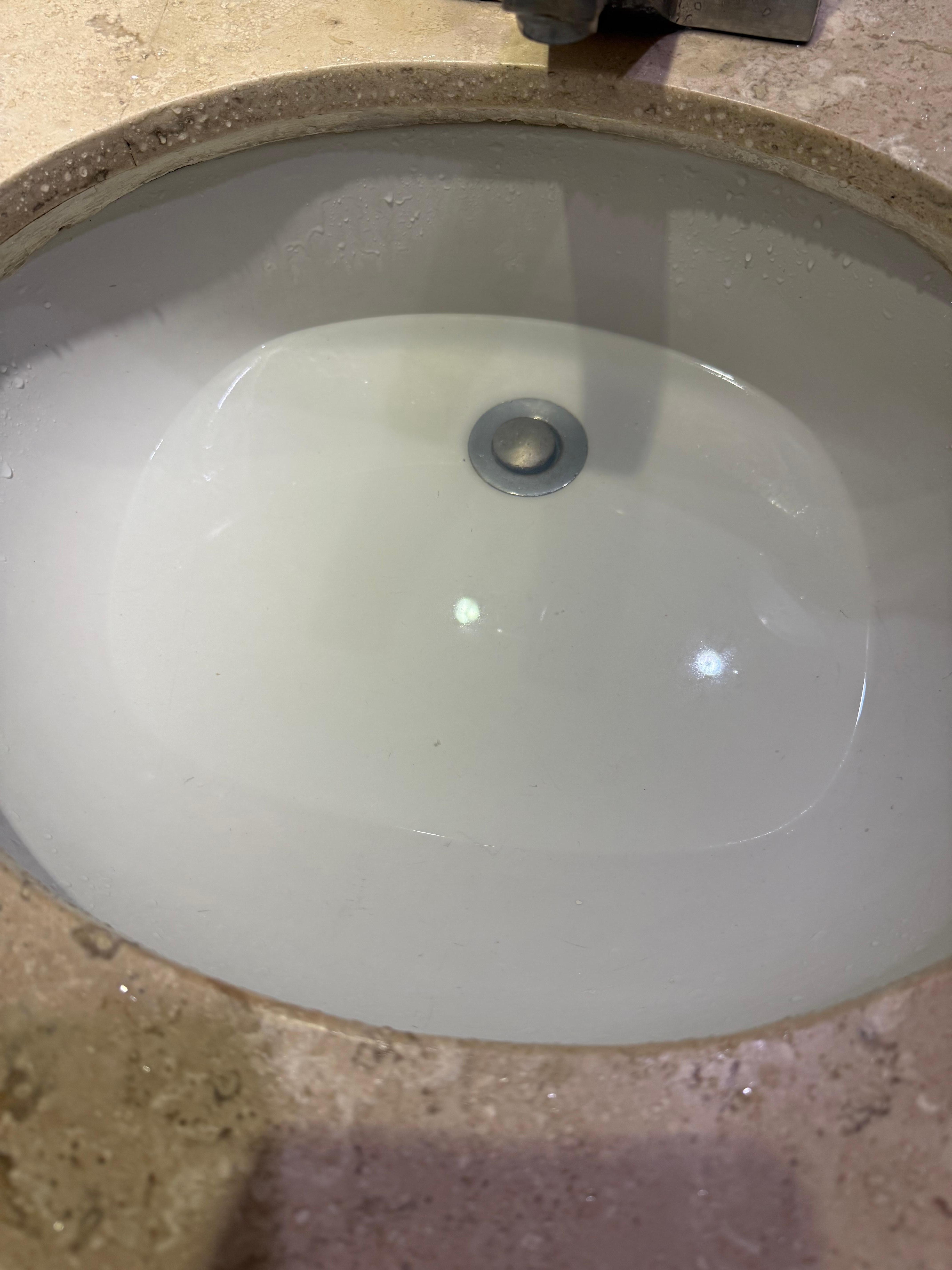 Water standing in sink