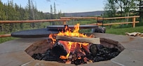 Fire pit looking down towards river