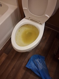 This is the toilet when I checked into the room.