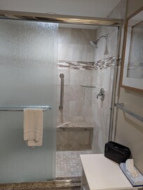 Spa shower is very large
