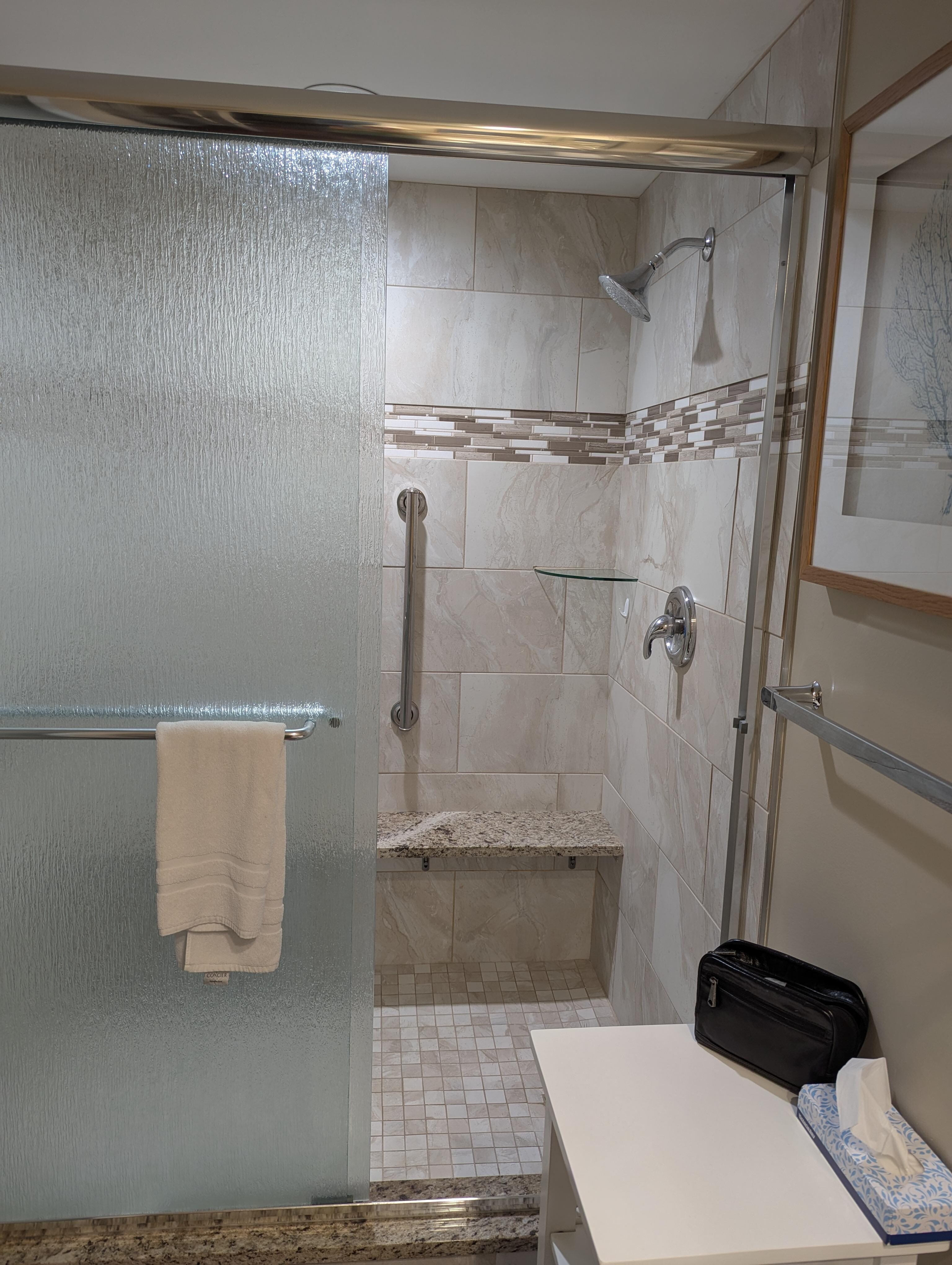 Spa shower is very large