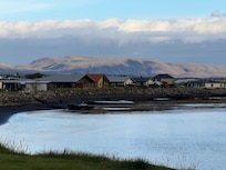 View from walkway behind house