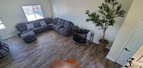 Pic from the stairs looking down on the living room