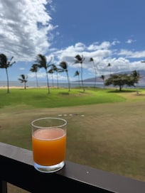 The amazing view with some rum punch!