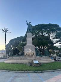 A nearby statue of Christopher Columbus, unexpected.