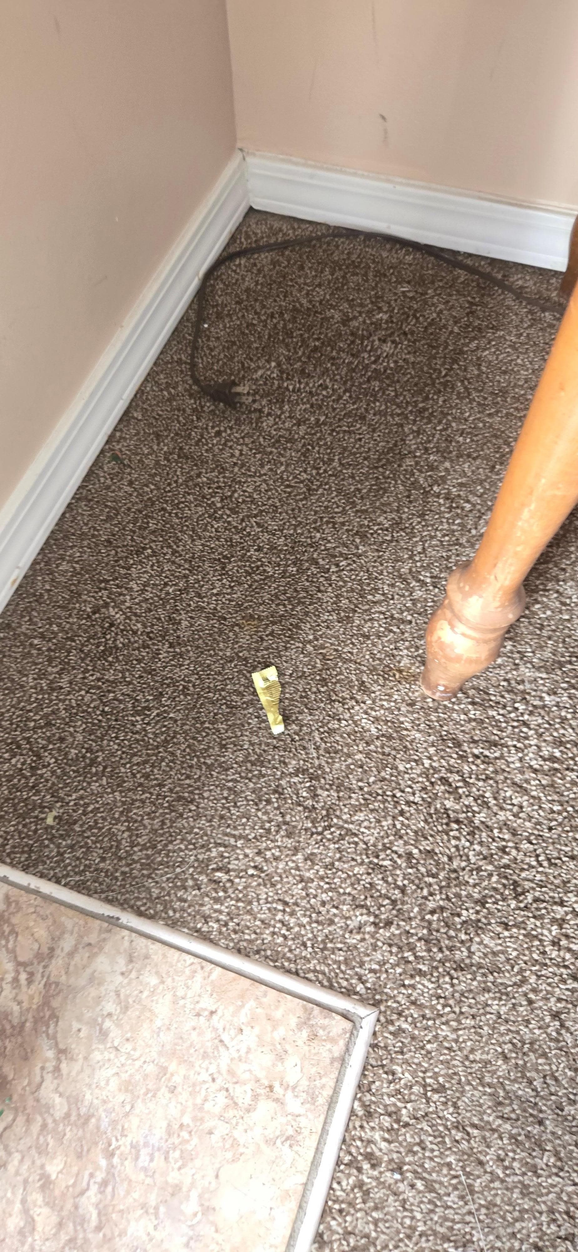 Condom wrapper on floor