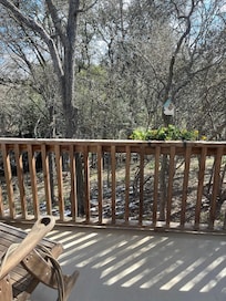 Private back porch where we could sit with our morning coffee and watch the deer.
