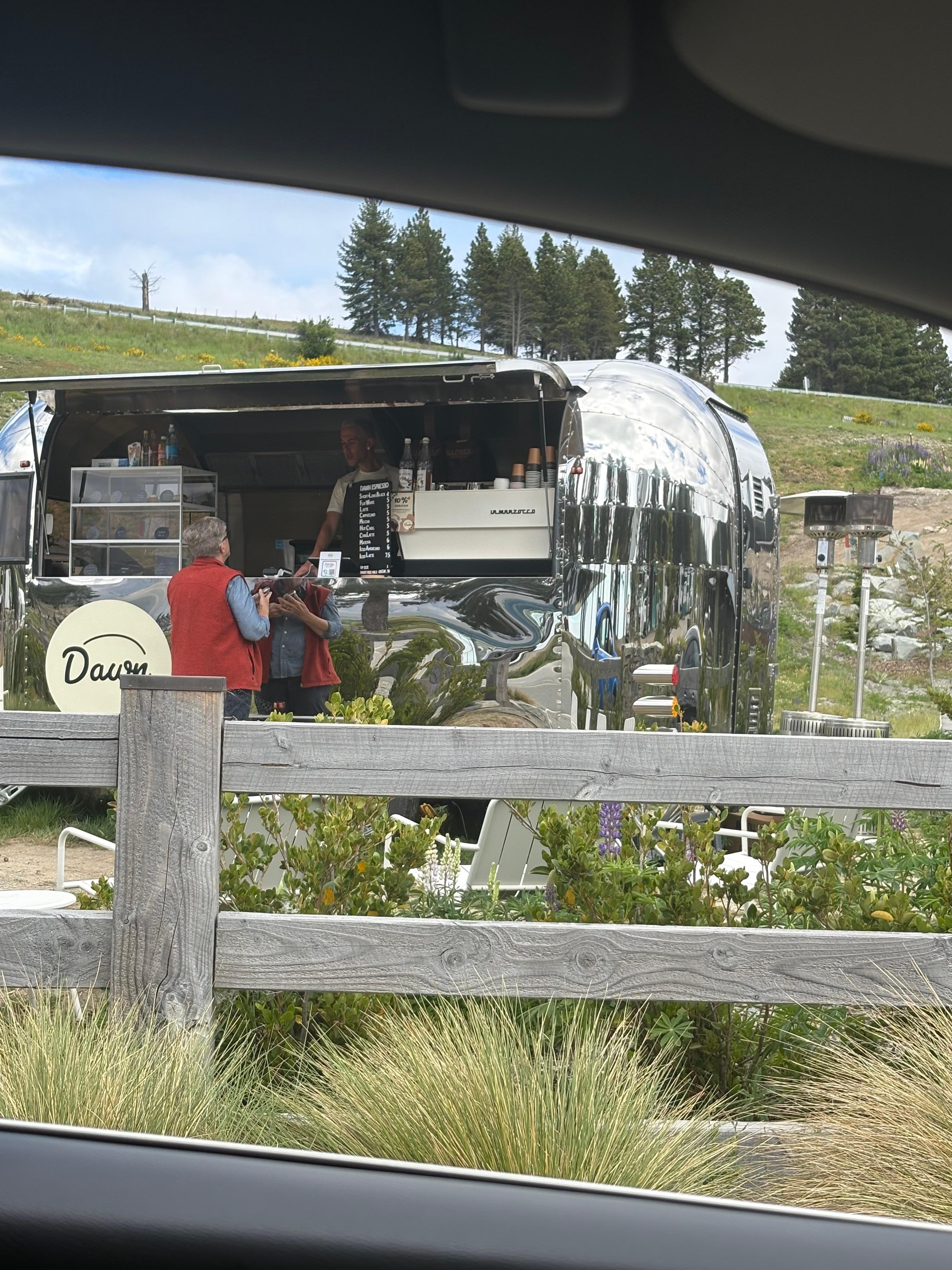 Coffee at the Dawn cafe on the property. 