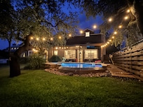 Nighttime pic of backyard.